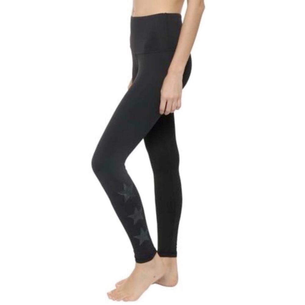 StrutThis M Star Ankle Legging Gray Black Glitter Workout Tight Pant Compression